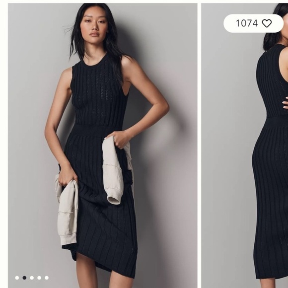 Varley Florian Knit Dress in Black - Picture 1 of 9